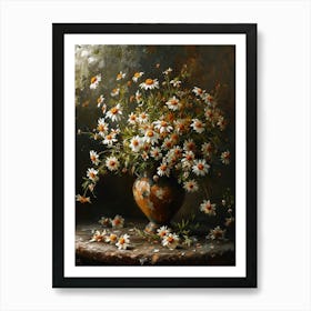 Baroque Floral Still Life Oxeye Daisy 2 Art Print