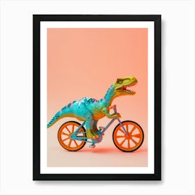 Toy Dinosaur Riding A Bike 2 Art Print