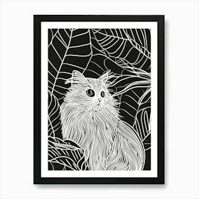 Persian Cat Minimalist Illustration 4 Art Print