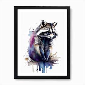 Baby Raccoon Watercolour Art Print