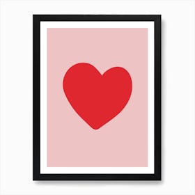 Pink Red Love Heart Art Print