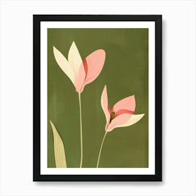 Pink & Green Cyclamen 3 Art Print