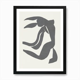 Inspired by Matisse - Gray Nude 01 Art Print