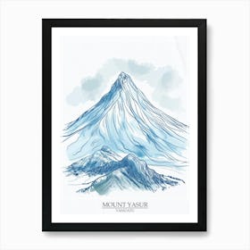 Mount Yasur Vanuatu Color Line Drawing 8 Poster Art Print