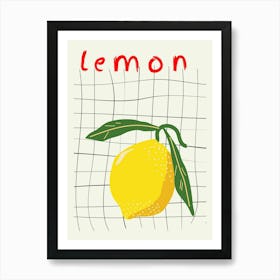 Lemon Grid Poster Art Print