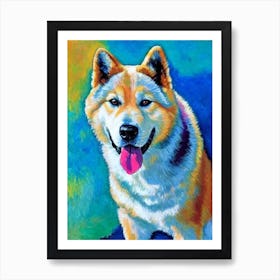 Akita 2 Fauvist Style Dog Art Print