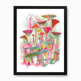 Funghi Forest Screenprint Art Print