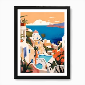 Santorini Village Art Print