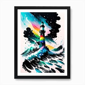 Rainbow Lighthouse Art Print
