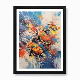 Turtles Abstract Expressionism 3 Art Print