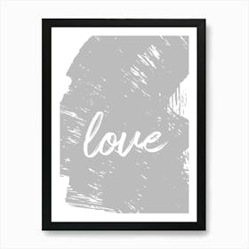 Grey Love Paint Art Print