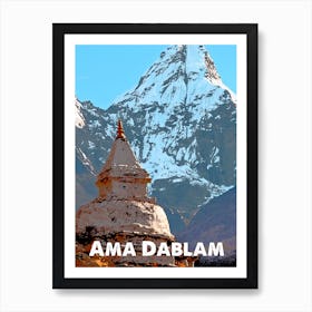 Ana Dablam, Mountain, Nepal, Himalaya, Nature, Climbing, Wall Print, Art Print