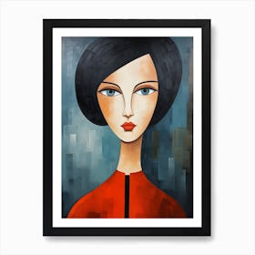 Contemporary art of woman's portrait 5 Art Print