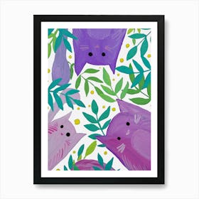 Cats And Branches  Art Print