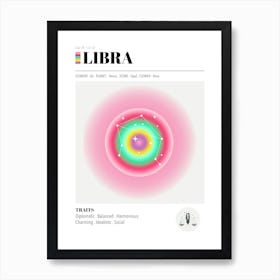 Libra, Astrology, Zodiac Aura Gradient Poster 1 Art Print