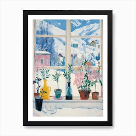 The Windowsill Of Aosta   Italy Snow Inspired By Matisse 1 Art Print