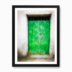 Green Painted Doors Art Print