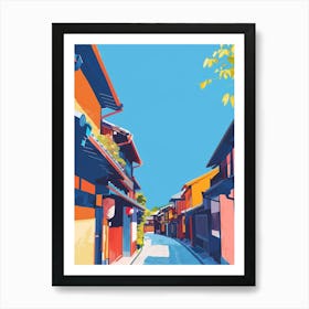 Gion District Kyoto 1 Colourful Illustration Art Print