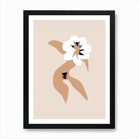 White Floral Twerk Art Print