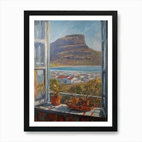 Window View Of Cape Town In The Style Of Impressionism 3 Art Print