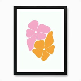 Pink And Orange Flowers Art Print