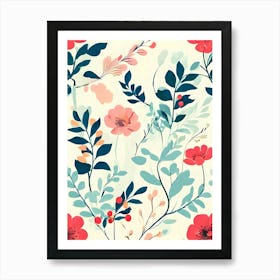 Floral Wallpaper 16 Art Print