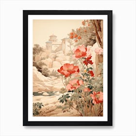 Japanese Anemone Victorian Style 0 Art Print