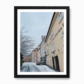 Snowy Prague Streets Art Print