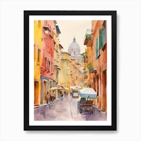 Rome, Italy Watercolour Streets 5 Art Print