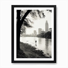 Austin, Black And White Analogue Photograph 1 Art Print