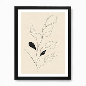 Abstract Drawing Of A Leaf Art Print