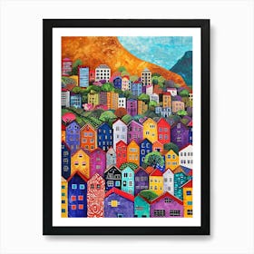 Kitsch Colourful Capetown Cityscape 3 Art Print