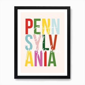 Pennsylvania State Of Independence Color Art Print