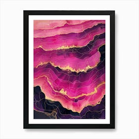 Pink Agate Canvas Print Abstract Art Print