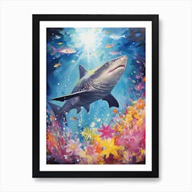  A Nurse Shark Vibrant Paint Splash 1 Art Print