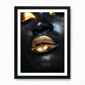 Gold Lips 1 Art Print