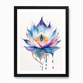 Lotus Flower, Symbol, Third Eye Watercolour 5 Poster