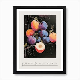 Plums & Nectarines Art Deco Inspired 2 Poster Art Print