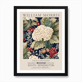 William Morris Prints Hydrangea White Christmas Gift Winter Vintage Art Print