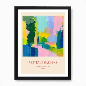 Colourful Gardens Royal Botanic Gardens Kew United Kingdom 2 Red Poster Art Print