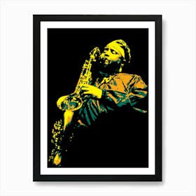 David S Ware American Jazz Saxophonist Legend in Pop Art Illustration Art Print