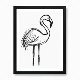 B&W Flamingo Art Print