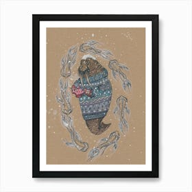 Winter walrus Art Print