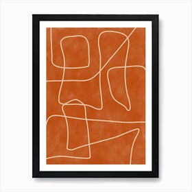 Abstract Burnt Orange Painting Art Print
