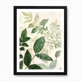 Watercolor Leaves 1 Art Print