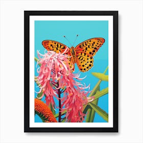 Pop Art Pearl Bordered Fritillary Butterfly 1 Art Print