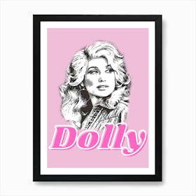 Pink Letters Dolly For Fans Of Country Music 3 Art Print