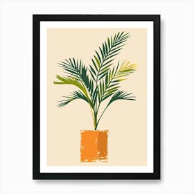 Sago Palm Plant Minimalist Illustration 4 Art Print