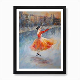 Figure Skating In The Style Of Monet3 Art Print