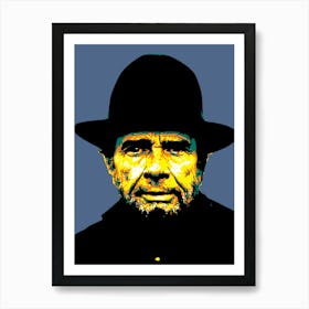 Merle Haggard American Country Musician Legend in Pop Art Art Print